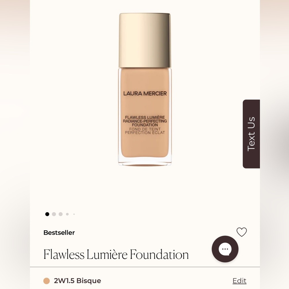 Laura Mercier Flawless Lumiere Radiance Perfecting Foundation Bisque 2W1.5